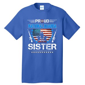 Proud Army National Guard Sister Veteran Us Flag Patriotic Cool Gift Tall T-Shirt