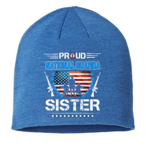 Proud Army National Guard Sister Veteran Us Flag Patriotic Cool Gift Sustainable Beanie