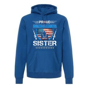 Proud Army National Guard Sister Veteran Us Flag Patriotic Cool Gift Premium Hoodie