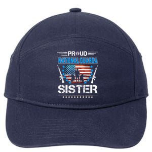 Proud Army National Guard Sister Veteran Us Flag Patriotic Cool Gift 7-Panel Snapback Hat