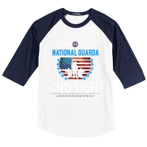 Proud Army National Guard Sister Veteran Us Flag Patriotic Cool Gift Baseball Sleeve Shirt