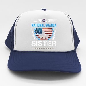 Proud Army National Guard Sister Veteran Us Flag Patriotic Cool Gift Trucker Hat