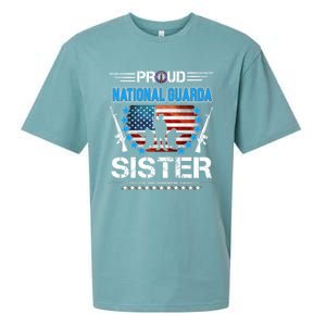 Proud Army National Guard Sister Veteran Us Flag Patriotic Cool Gift Sueded Cloud Jersey T-Shirt