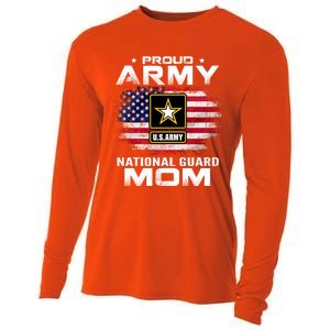 Proud Army National Guard Mom With American Flag Gift Cool Gift Cooling Performance Long Sleeve Crew