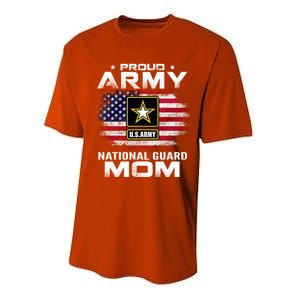 Proud Army National Guard Mom With American Flag Gift Cool Gift Performance Sprint T-Shirt