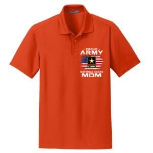 Proud Army National Guard Mom With American Flag Gift Cool Gift Dry Zone Grid Polo