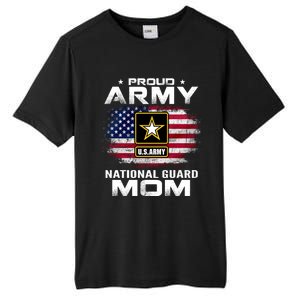 Proud Army National Guard Mom With American Flag Gift Cool Gift Tall Fusion ChromaSoft Performance T-Shirt