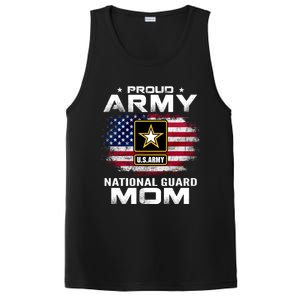 Proud Army National Guard Mom With American Flag Gift Cool Gift PosiCharge Competitor Tank