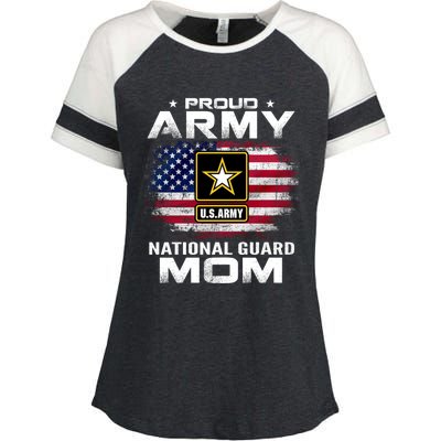 Proud Army National Guard Mom With American Flag Gift Cool Gift Enza Ladies Jersey Colorblock Tee