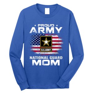 Proud Army National Guard Mom With American Flag Gift Cool Gift Long Sleeve Shirt