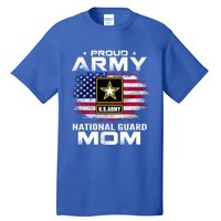 Proud Army National Guard Mom With American Flag Gift Cool Gift Tall T-Shirt