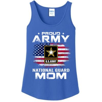 Proud Army National Guard Mom With American Flag Gift Cool Gift Ladies Essential Tank