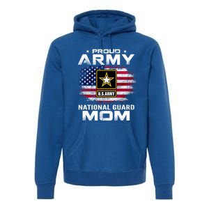 Proud Army National Guard Mom With American Flag Gift Cool Gift Premium Hoodie