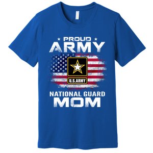 Proud Army National Guard Mom With American Flag Gift Cool Gift Premium T-Shirt