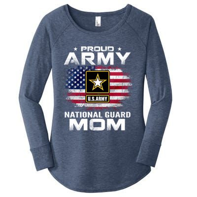 Proud Army National Guard Mom With American Flag Gift Cool Gift Women's Perfect Tri Tunic Long Sleeve Shirt