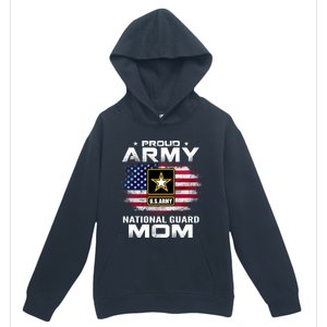 Proud Army National Guard Mom With American Flag Gift Cool Gift Urban Pullover Hoodie