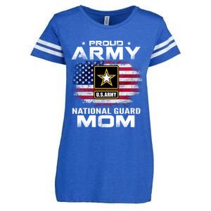 Proud Army National Guard Mom With American Flag Gift Cool Gift Enza Ladies Jersey Football T-Shirt