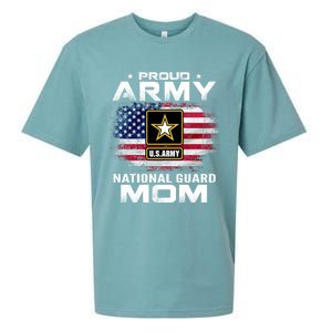 Proud Army National Guard Mom With American Flag Gift Cool Gift Sueded Cloud Jersey T-Shirt