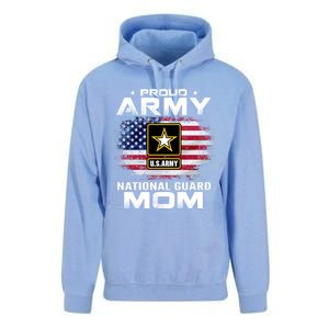 Proud Army National Guard Mom With American Flag Gift Cool Gift Unisex Surf Hoodie