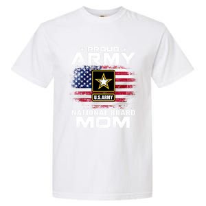 Proud Army National Guard Mom With American Flag Gift Cool Gift Garment-Dyed Heavyweight T-Shirt