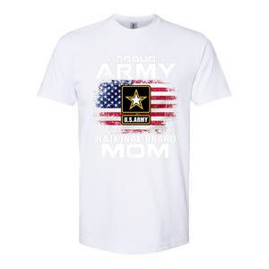 Proud Army National Guard Mom With American Flag Gift Cool Gift Softstyle CVC T-Shirt