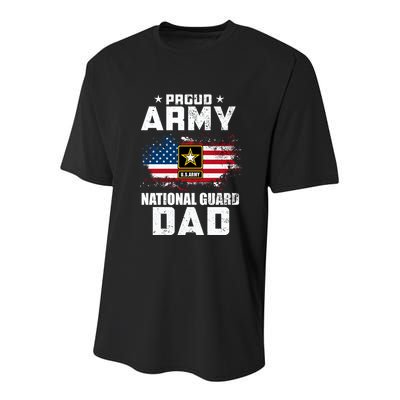 Proud Army National Guard Dad With American Flag Gift Youth Performance Sprint T-Shirt