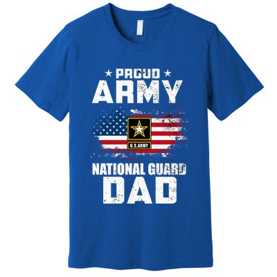 Proud Army National Guard Dad With American Flag Gift Premium T-Shirt