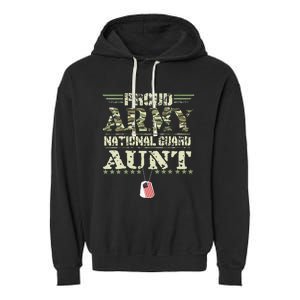 Proud Army National Guard Aunt USA Military Veteran Garment-Dyed Fleece Hoodie