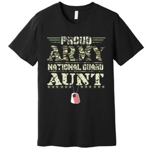 Proud Army National Guard Aunt USA Military Veteran Premium T-Shirt