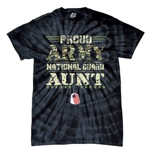 Proud Army National Guard Aunt USA Military Veteran Tie-Dye T-Shirt