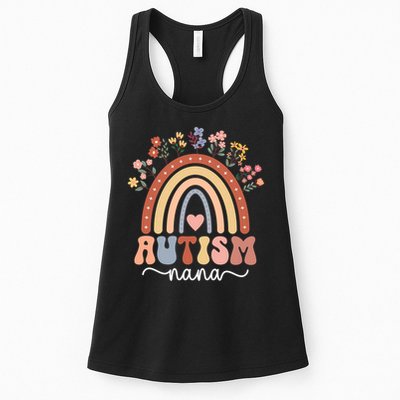 proud autism nana rainbow autism warrior nana grandma gift Womens Tank Top