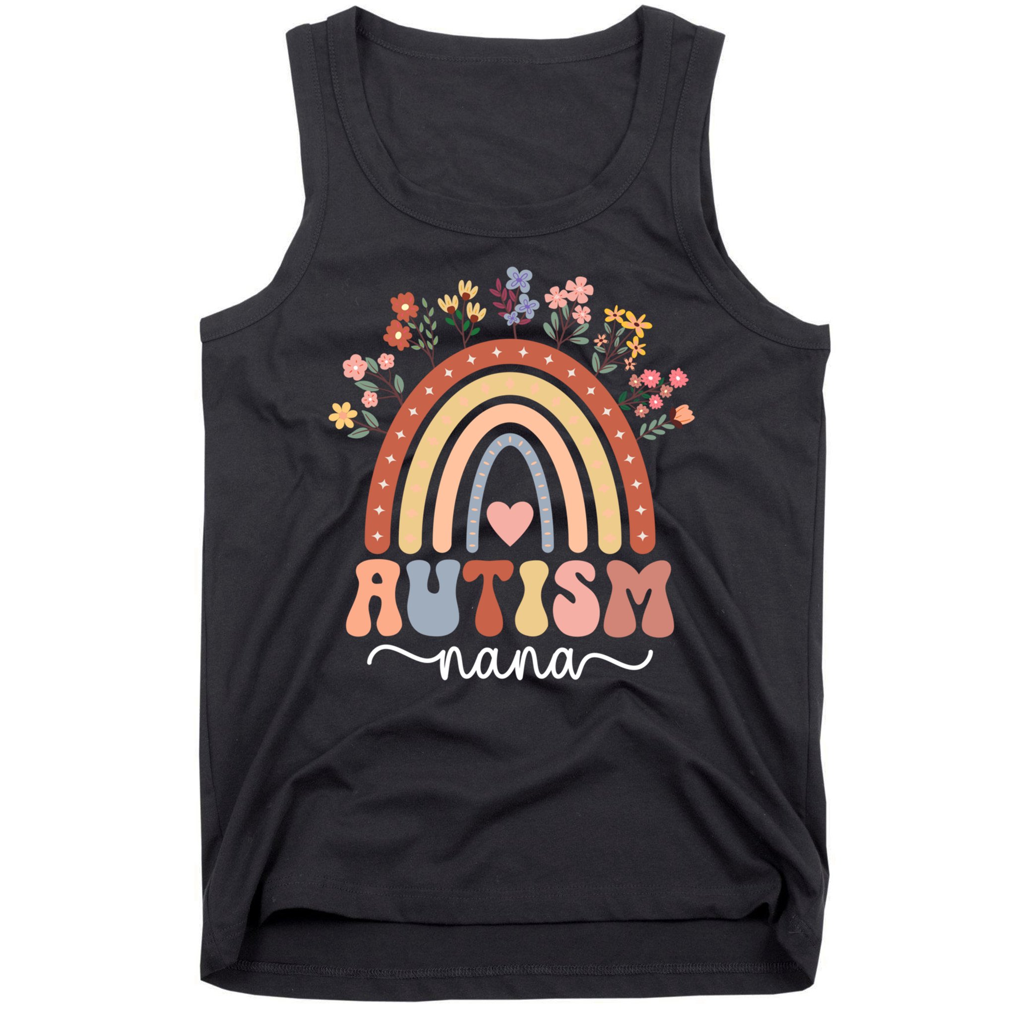 proud autism nana rainbow autism warrior nana grandma gift Tank Top