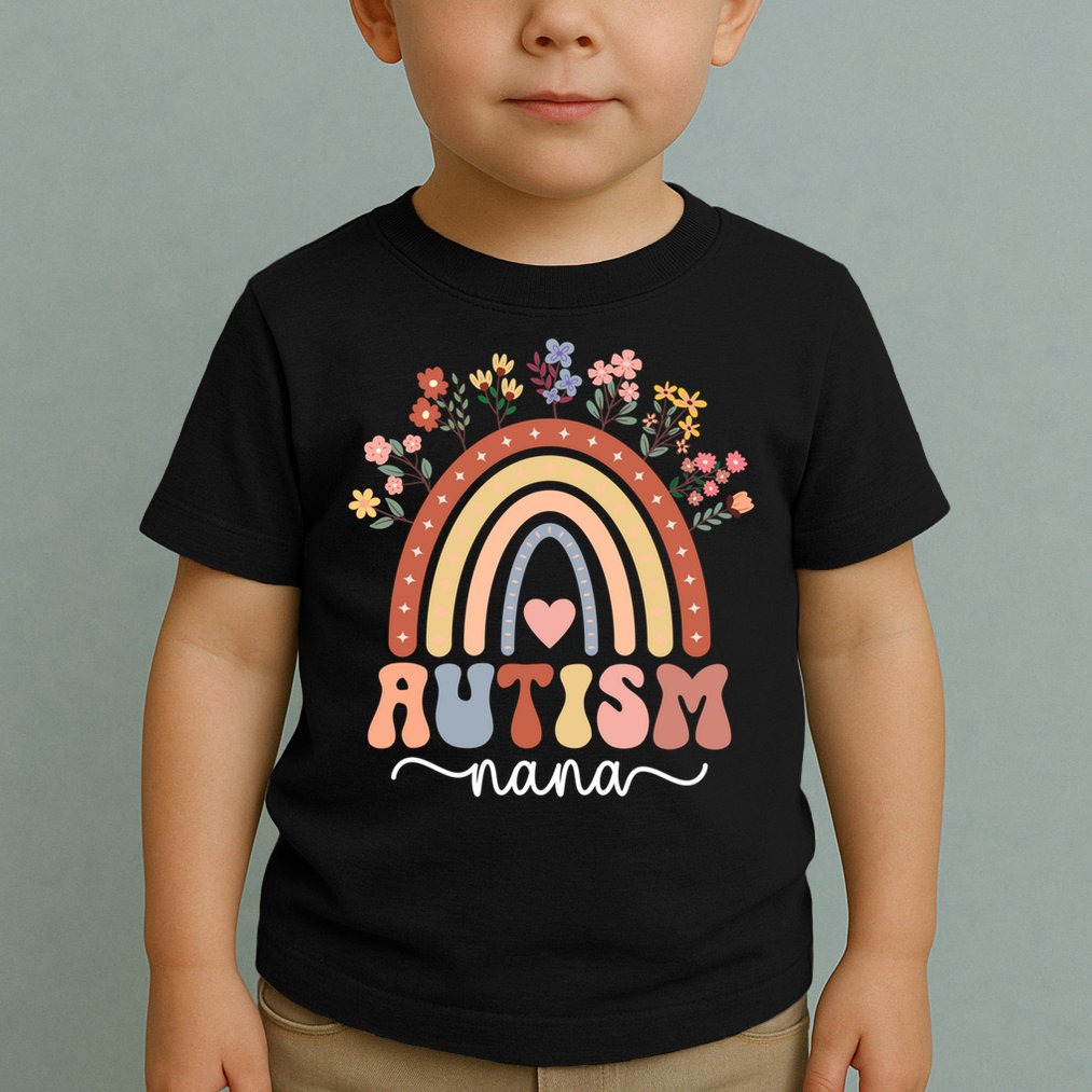 proud autism nana rainbow autism warrior nana grandma gift Toddler T-Shirt