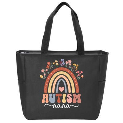proud autism nana rainbow autism warrior nana grandma gift Zip Tote Bag
