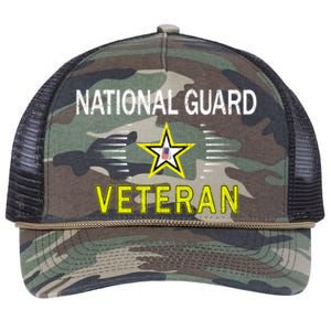 Proud Army National Guard Veteran Retro Rope Trucker Hat Cap