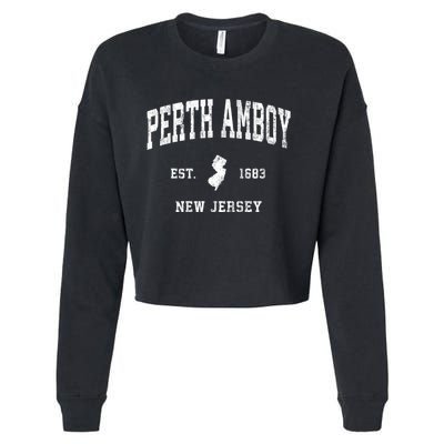 Perth Amboy New Jersey Nj Vintage Athletic Cropped Pullover Crew