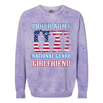 Proud Army National Guard Friend Vintage Military Army Funny Gift Colorblast Crewneck Sweatshirt