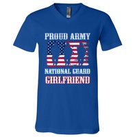 Proud Army National Guard Friend Vintage Military Army Funny Gift V-Neck T-Shirt