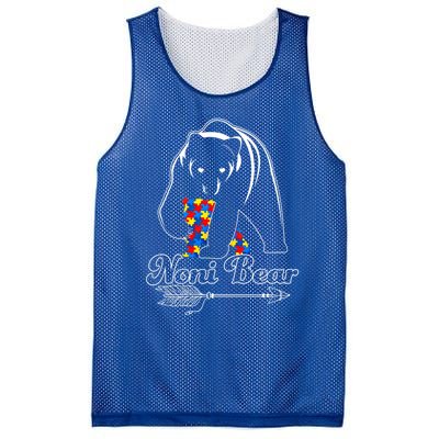 Proud Autism Noni Bear Autism Awareness Autistic Support Gift Mesh Reversible Basketball Jersey Tank