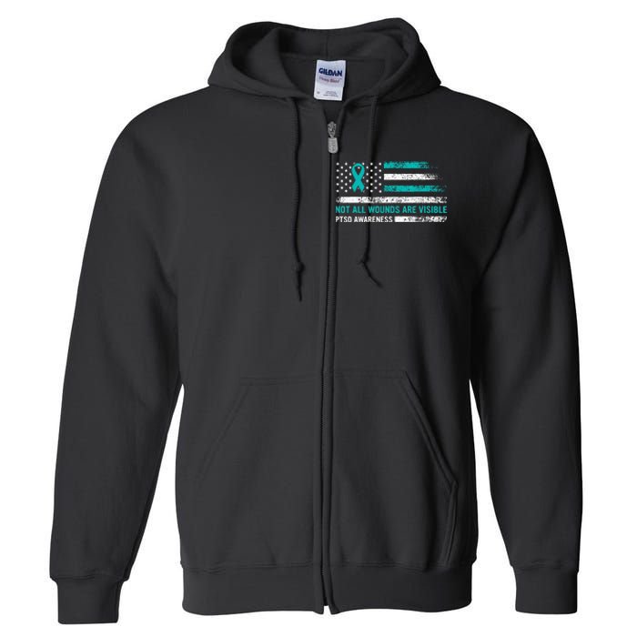 Ptsd Awareness Not All Wounds Are Visible For Veteran Full Zip Hoodie