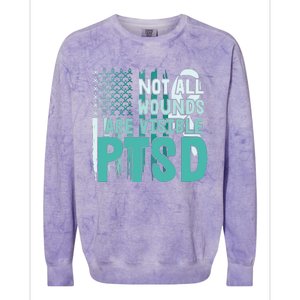 PTSD Awareness Not All Wounds Are Visible Colorblast Crewneck Sweatshirt