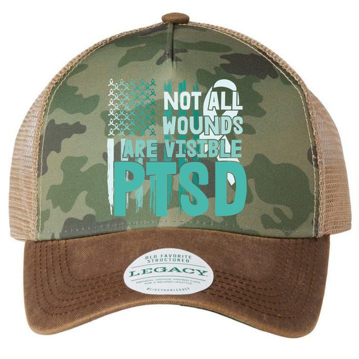 PTSD Awareness Not All Wounds Are Visible Legacy Tie Dye Trucker Hat