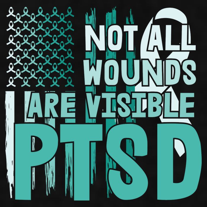 PTSD Awareness Not All Wounds Are Visible Ladies PosiCharge Tri-Blend Wicking Tank