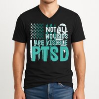 PTSD Awareness Not All Wounds Are Visible V-Neck T-Shirt