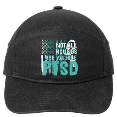 PTSD Awareness Not All Wounds Are Visible 7-Panel Snapback Hat