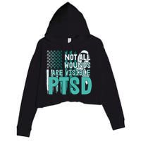 PTSD Awareness Not All Wounds Are Visible Crop Fleece Hoodie