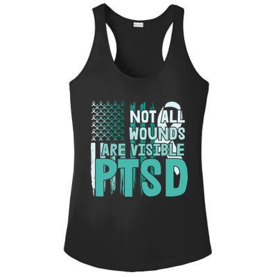 PTSD Awareness Not All Wounds Are Visible Ladies PosiCharge Competitor Racerback Tank