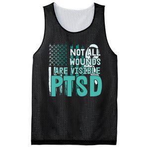 PTSD Awareness Not All Wounds Are Visible Mesh Reversible Basketball Jersey Tank