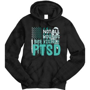 PTSD Awareness Not All Wounds Are Visible Tie Dye Hoodie