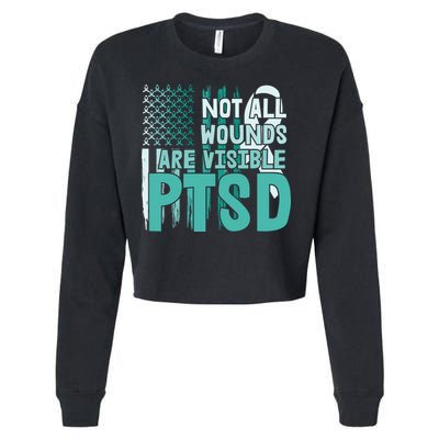 PTSD Awareness Not All Wounds Are Visible Cropped Pullover Crew